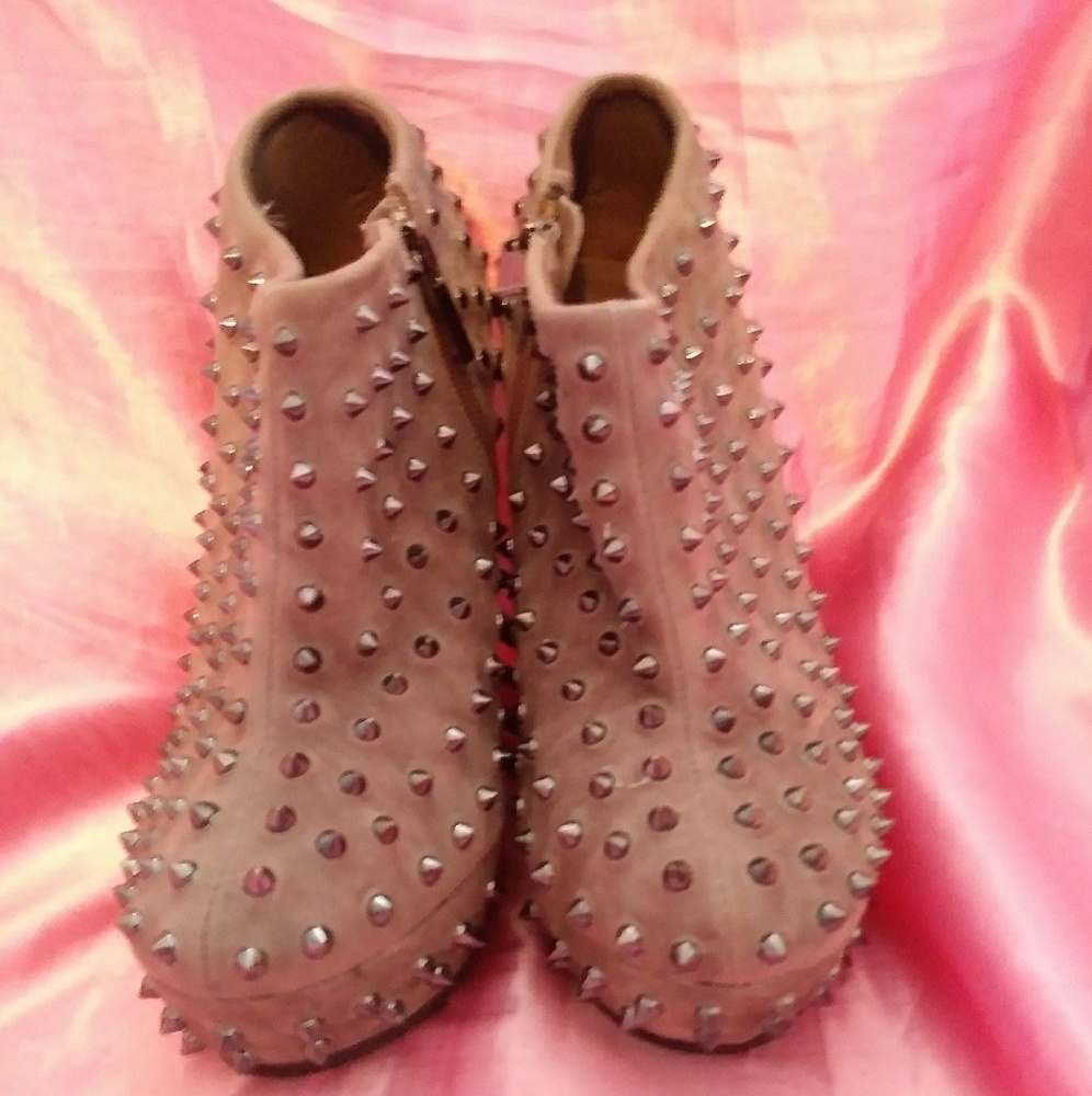 Studded Wedge Booties